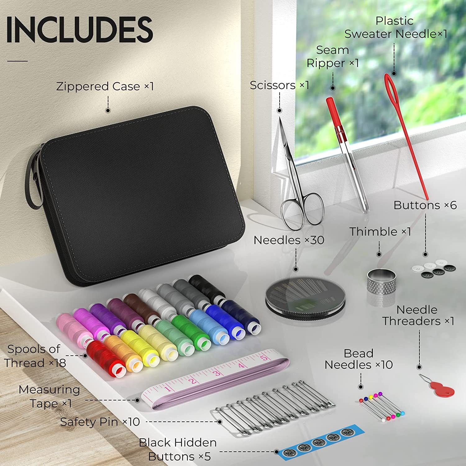 Embroidery Kit Set - Przenośny zestaw do szycia podróżny z