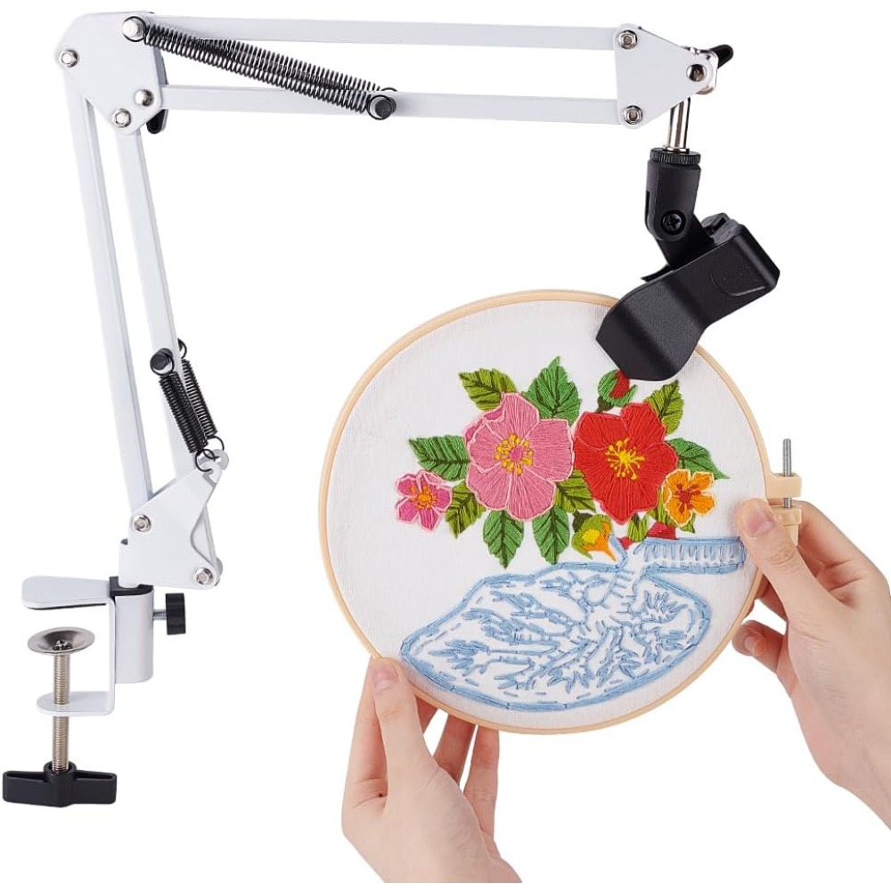 Embroidery Hoop Stand - Biały zestaw stojaków na stół do