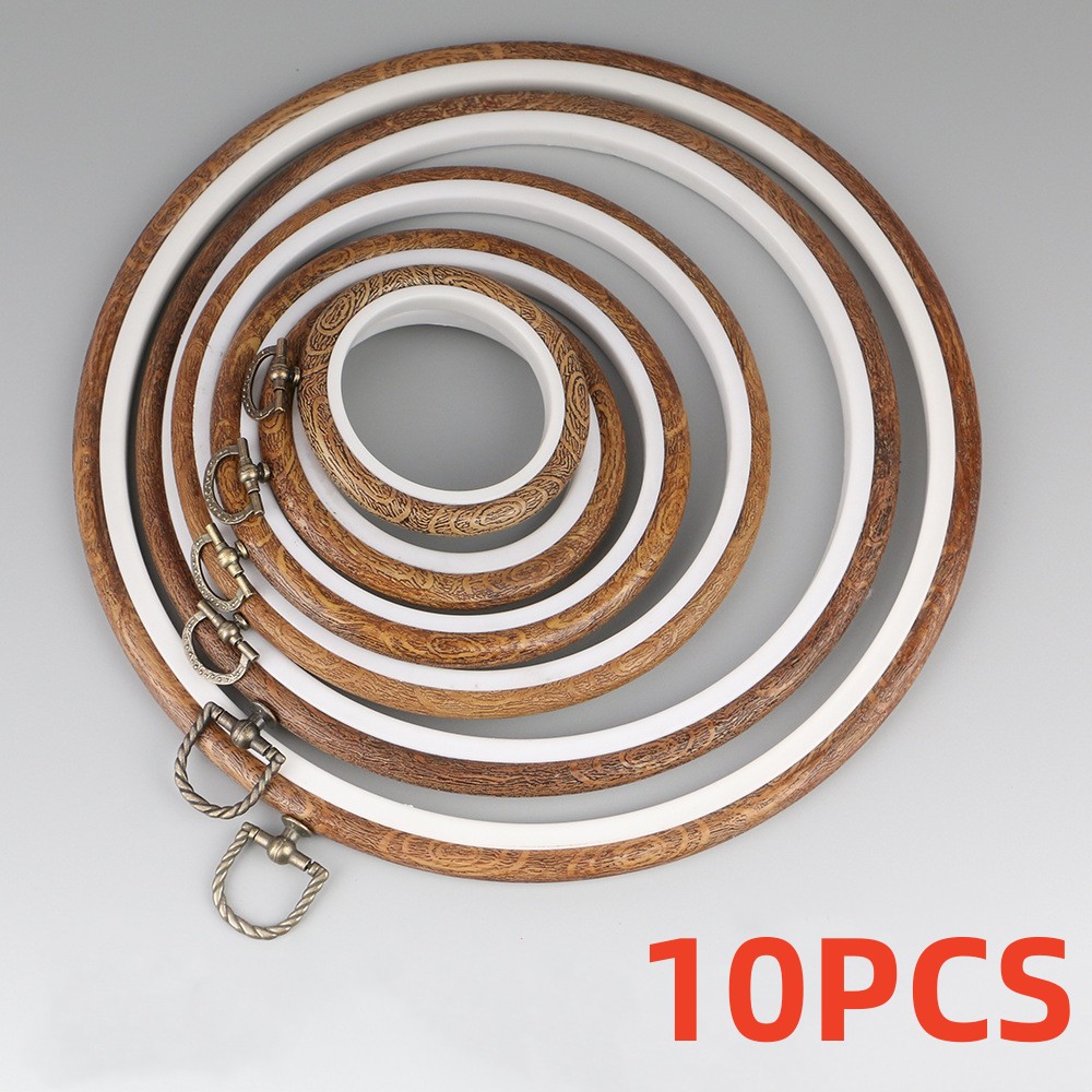 Embroidery Hoop Stand - 10 sztuk/zestaw 7.5-26cm okrągłe drewniane obręcze