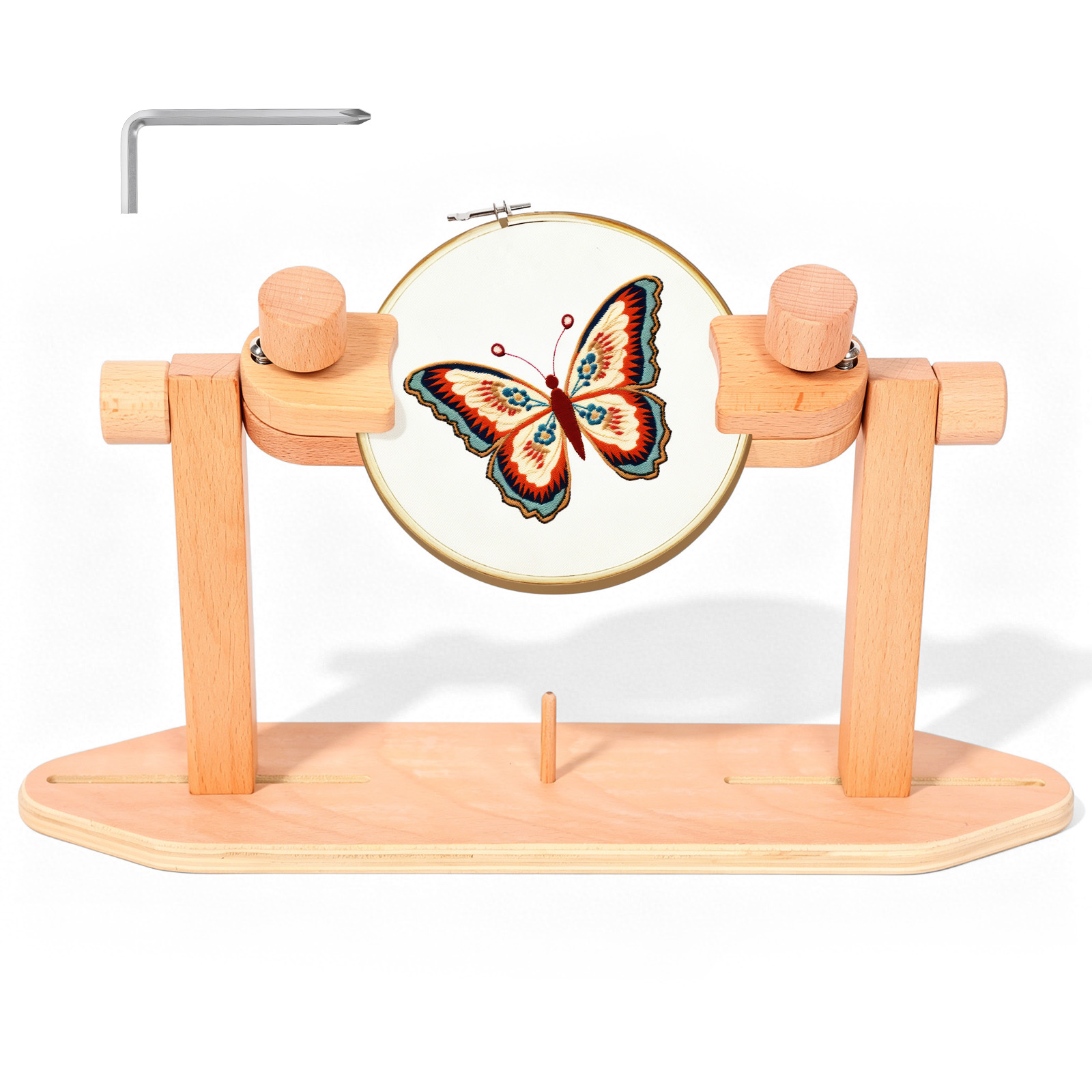 Embroidery Hoop Stand - Drewniany stojak na tamborek, regulowany uchwyt