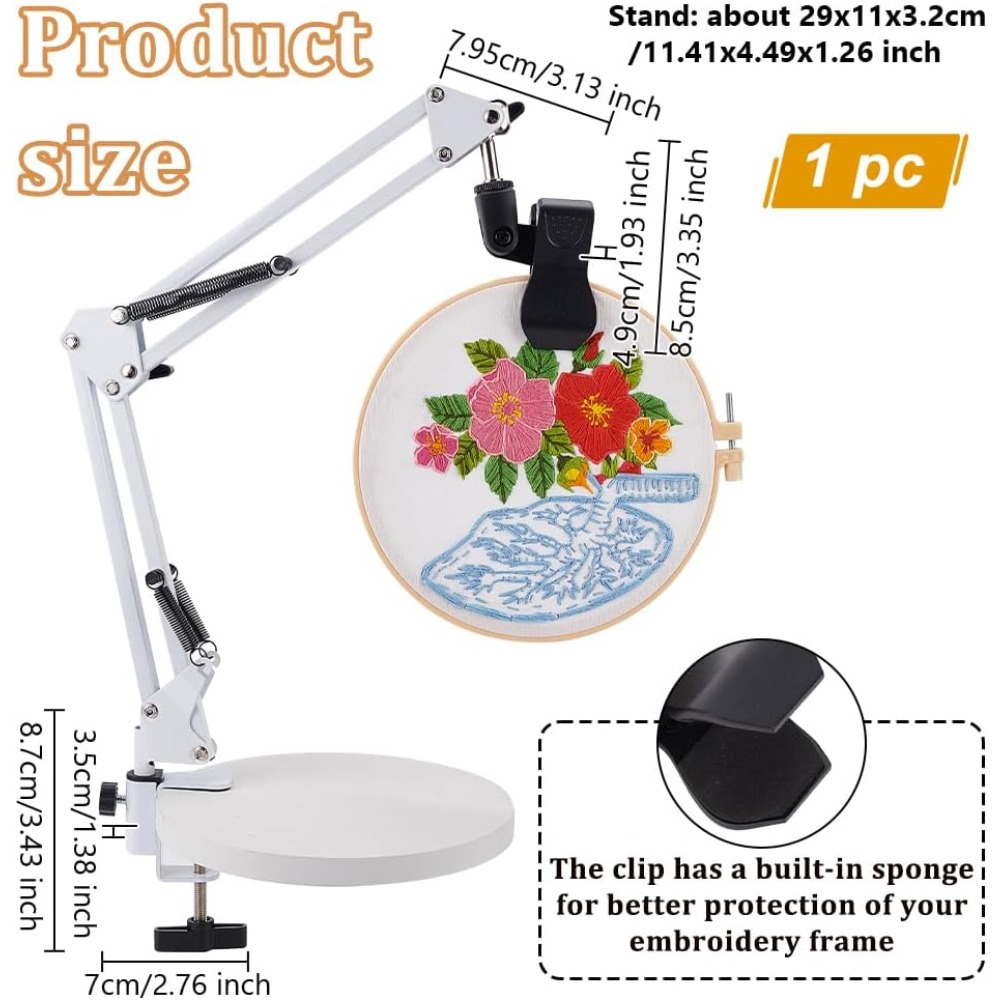 Biały zestaw stojaków na stół  – Embroidery Hoop Stand recenzja i cena